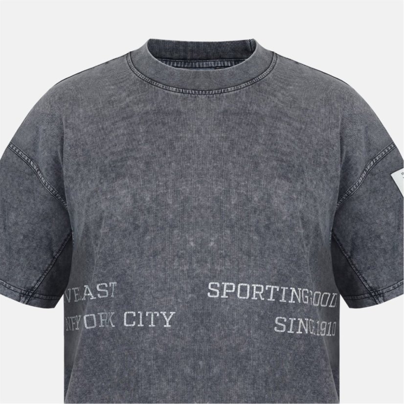 Everlast Men's NYC Linear Oversized T-Shirt Washed Grey