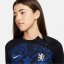 Nike Chelsea Dri-FIT Strike Drill Performance Quarter-Zip Long Sleeve Top Womens Blue