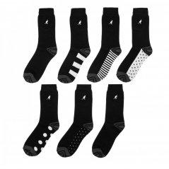 Kangol Formal Socks 7 Pack Ladies Black Pattern