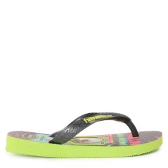 Havaianas Unisex Kids' Holographic Lemon Green Flip Flops Green/Black