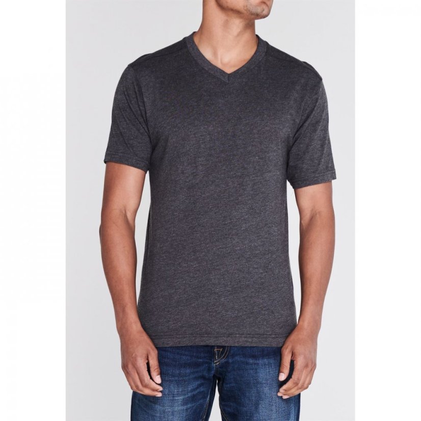 Donnay Three Pack V Neck T Shirt Mens GreyM/CharM/Blk