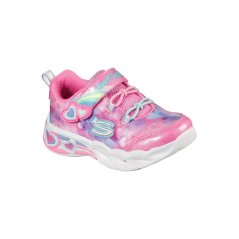 Skechers Lighted Sparkle Mesh W Bow Bungee & Low-Top Trainers Unisex Kids Pink