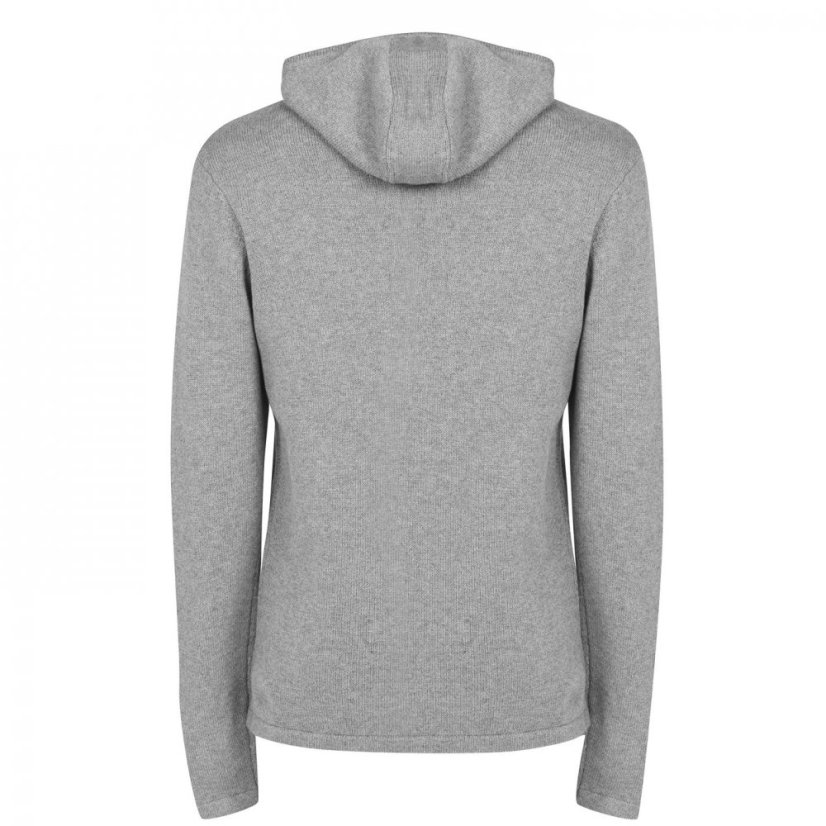 Firetrap Hooded Knit Jumper Mens Grey Marl