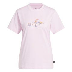 adidas Women's Elemental Floral T-Shirt Clear Pink