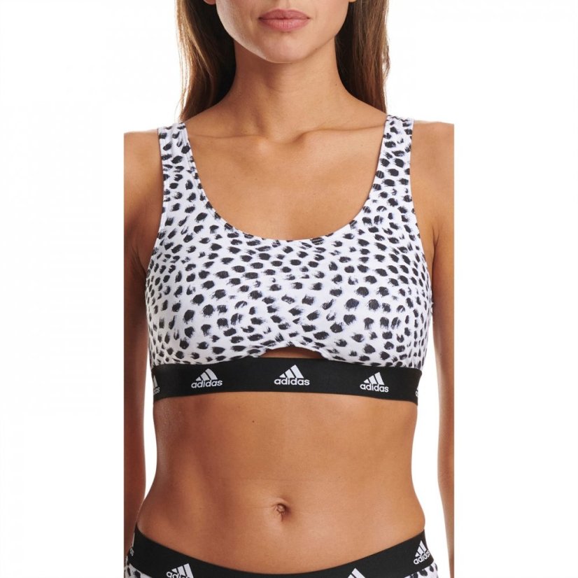 adidas Active Comfort Cotton Scoop Bralette White&Print