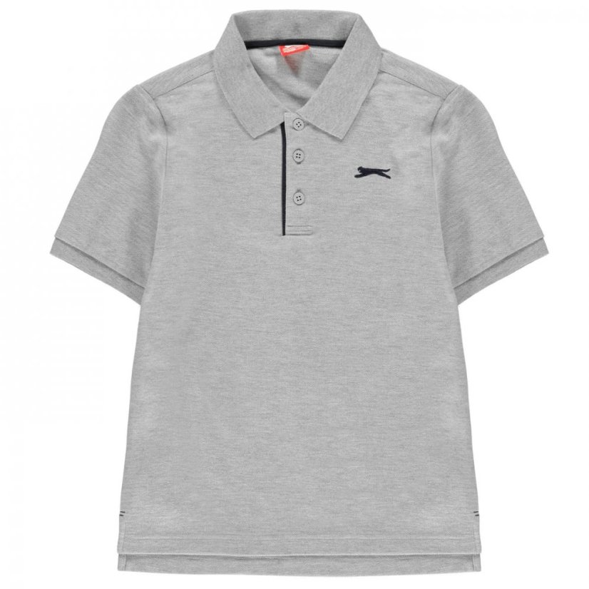 Slazenger Plain Polo Shirt Junior Boys Grey Marl