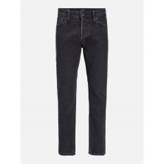 Jack and Jones Men's Chris Original Straight Leg Jeans Black Denim