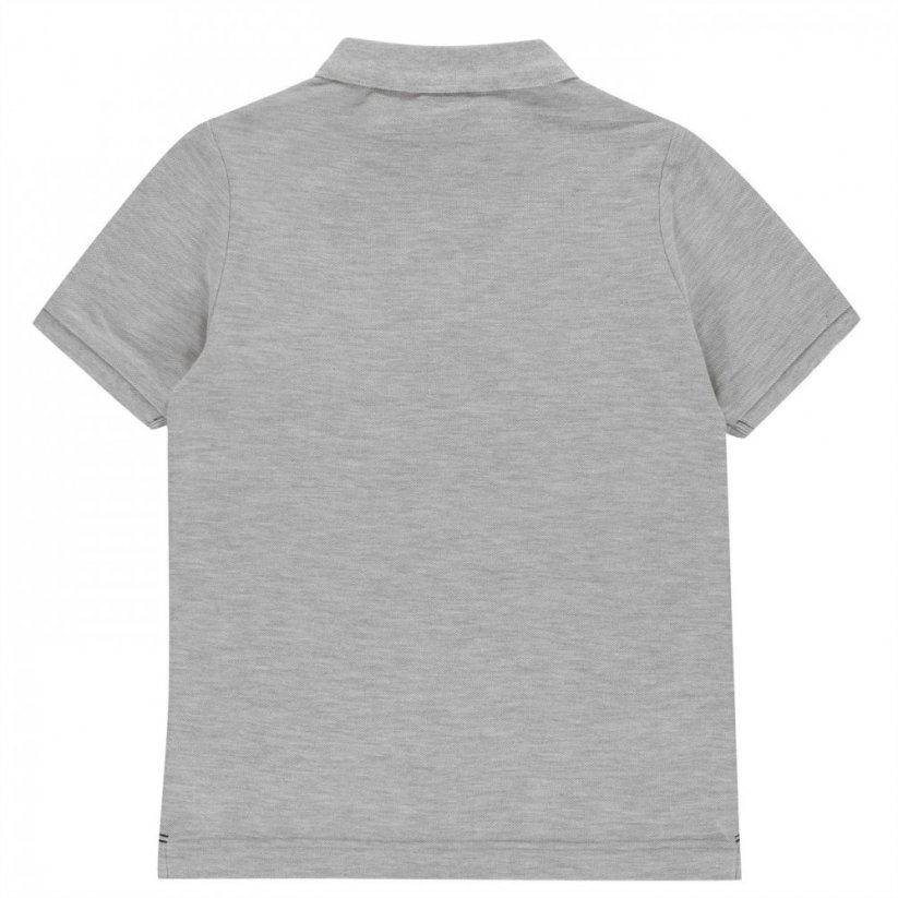 Slazenger Plain Polo Shirt Junior Boys Grey Marl