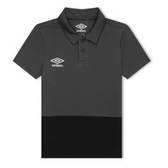 Umbro Poly Polo Shirt Juniors Carbon/Black