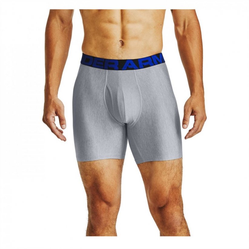 Under Armour 2 Pack 6inch Tech Boxers Mens Grey/Navy