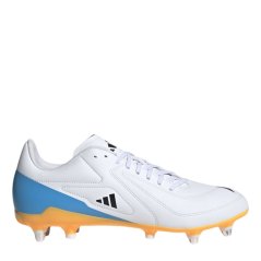 adidas RS-15 Adults Soft Ground Rugby Boots Wht/Blk/luc
