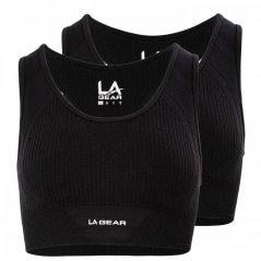 LA Gear Seamless Crop 2 Pack Black
