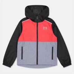 Under Armour Windbreaker Jacket Juniors Black/Red