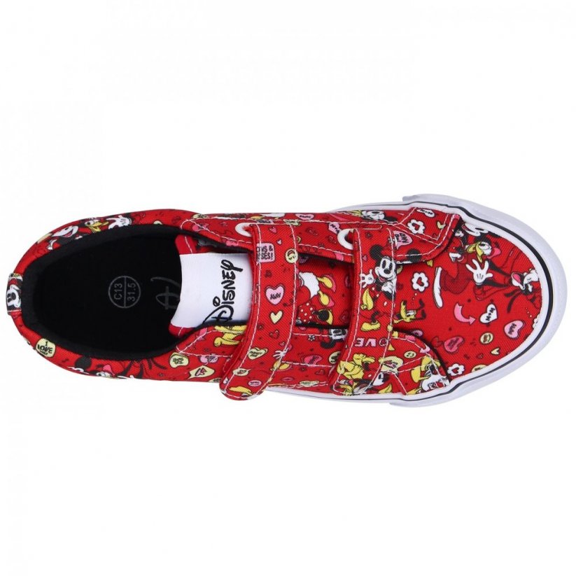Character Canvas Velcro Childrens Trainers Minnie Hearts