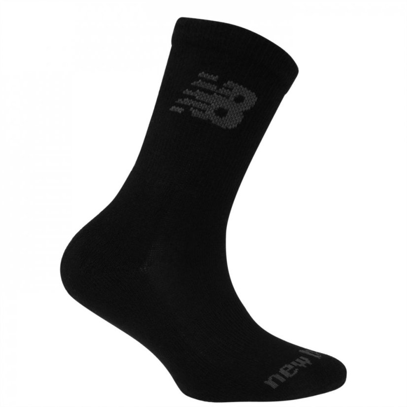 New Balance Kids 3 Pack of Crew Socks Black