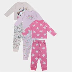Star Kids' 3 Pack Cotton Long Sleeve Pyjama Set Unicorn