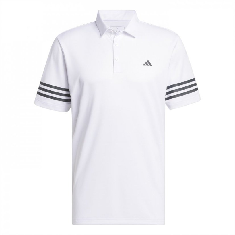 adidas 3 Stripe pánske polo tričko White - Veľkosť: M