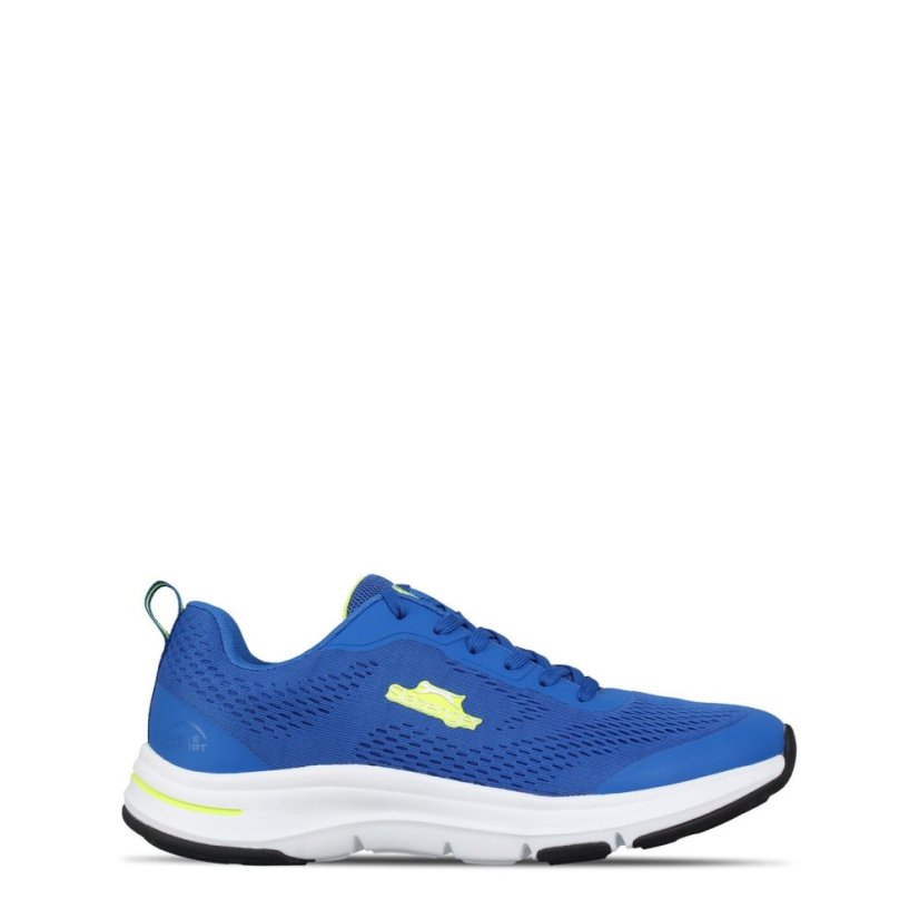 Slazenger Curve Support E-Mesh Trainers Mens Blue/Lime