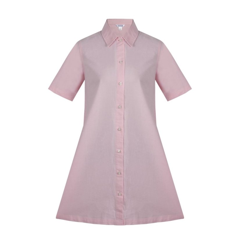 Miso Women's Oxford Day Shirt Dress Pink