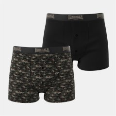 Lonsdale 2 Pack Boxer pánske šortky Camo Khaki
