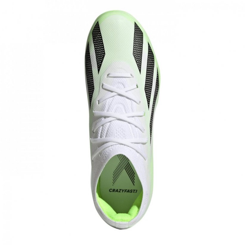 adidas X Crazyfast Elite Childrens Firm Ground Football Boots Wht/Blk/Lemon