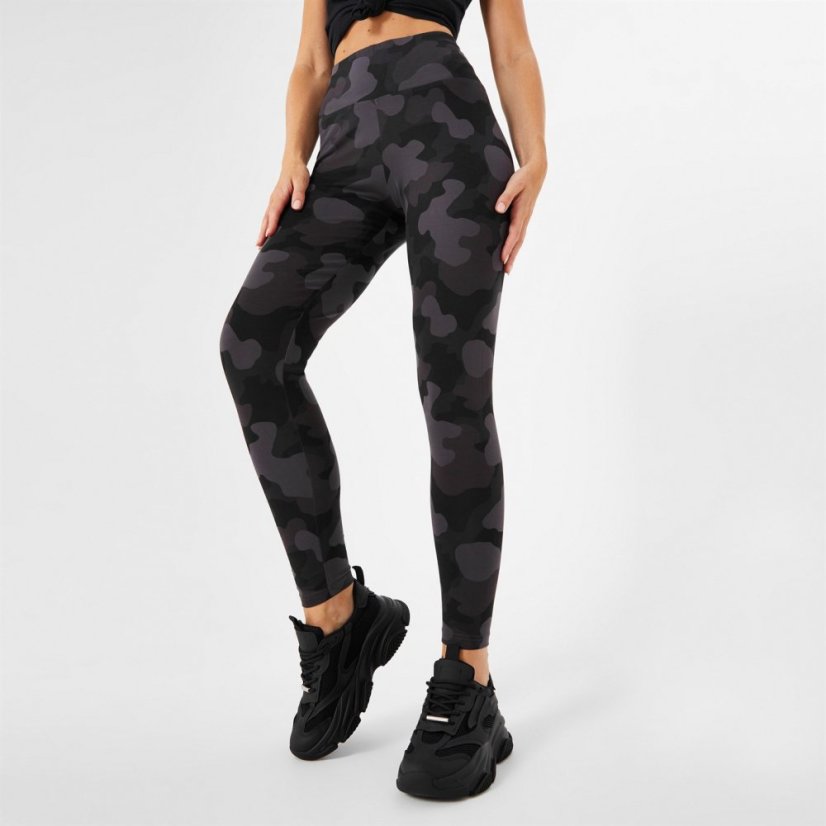 Miso All Over Print Leggings Womens Black Camo