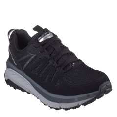 Skechers Women's Mesh Quarter Overlay Low Top Slip On Trainers Black/Charcoal
