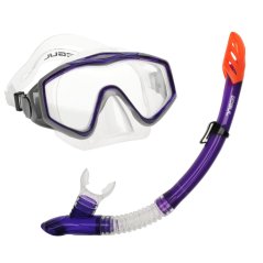 Gul Adult Snorkelling Set - Tempered Glass Diving Mask & Splash-Proof Snorkel Purple
