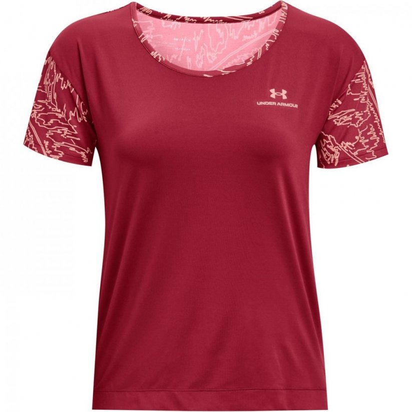 UNDER ARMOUR Under Armour Rush Novelty Short Sleeve dámské tričko Red/Pink