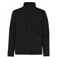 Firetrap Men's Kingdom Quilted Long Sleeve Jacket Black