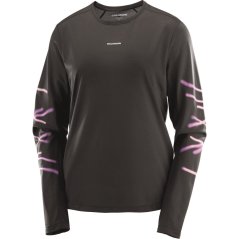 Salomon SHAKEout Core Graphic LS Running Tee Womens Black