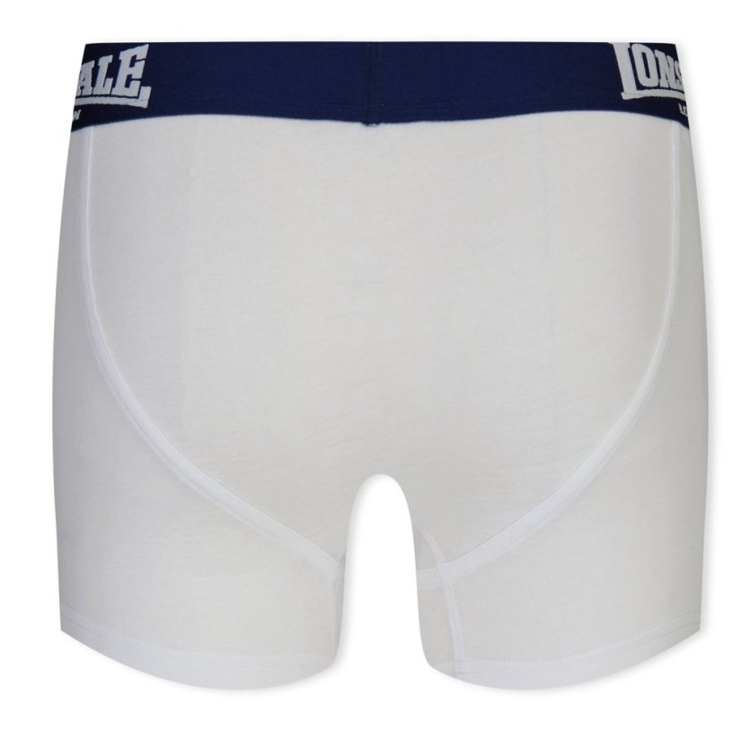 Lonsdale 2 Pack Boxer Shorts Junior White/Navy
