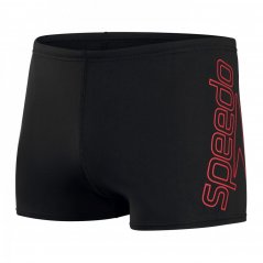 Speedo Boom Leg Placement Aqua pánske šortky Black/Red