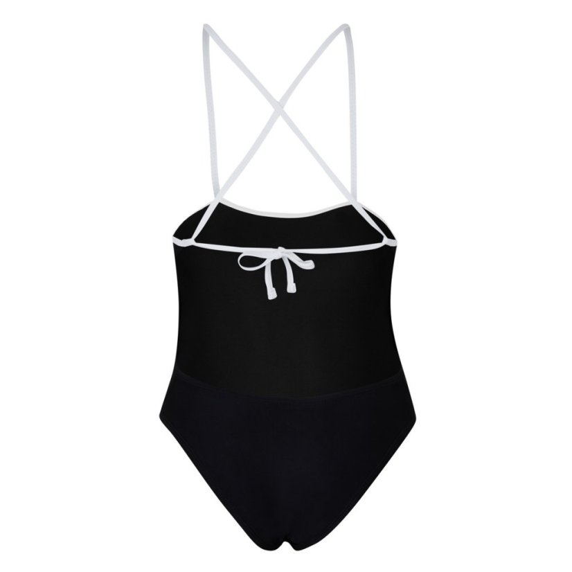 Nike Cut Out Back Swimsuit Black