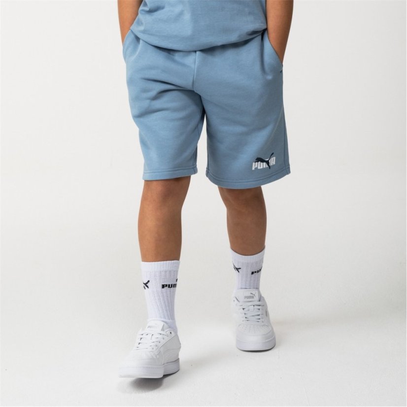 Puma Essentials Logo Fleece Shorts Boys Zen Blue