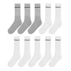 Donnay Crew 10 Pack Sports Socks Mens White