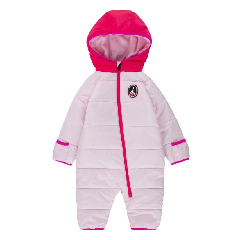 Air Jordan Unisex Kids' Water-Resistant Adjustable Snowsuit Pink Foam