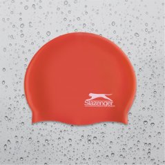 Slazenger Junior Silicone Swim Cap Red/Clear