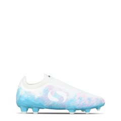 Sondico Kids' Blaze Firm Ground Football Boots White/Pink/Blue
