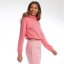 Light and Shade Cropped Hooded Top Ladies Pink
