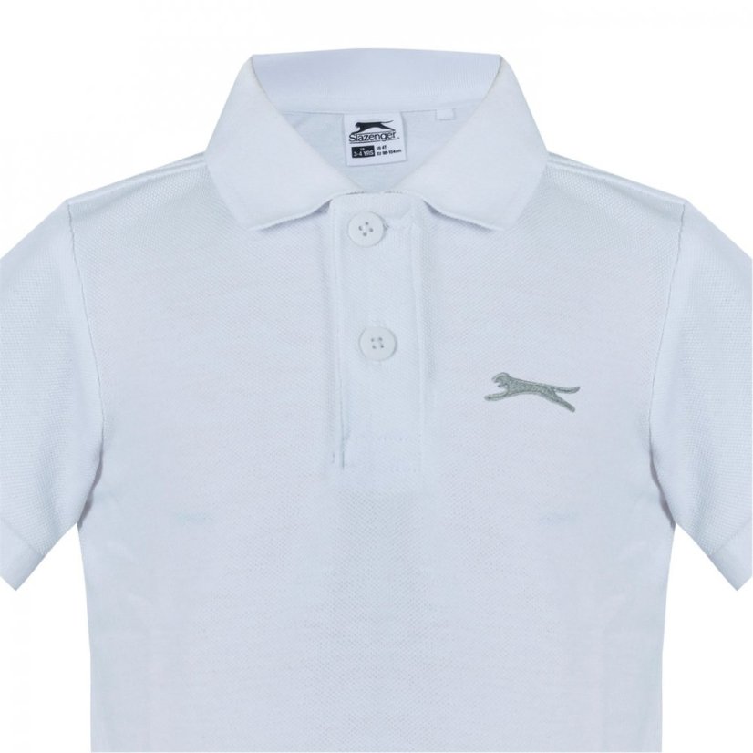 Slazenger Boys 2 Pack Polo Shirts White/Wht