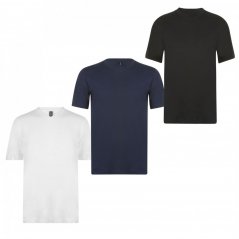 Donnay Three Pack V Neck pánske tričko White/Blck/Navy