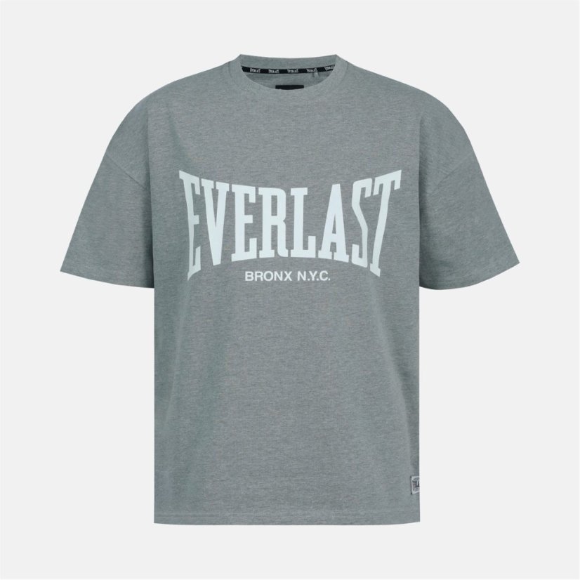 Everlast Men's Graphic Cotton Short Sleeve Oversized Fit T-Shirt Charcoal