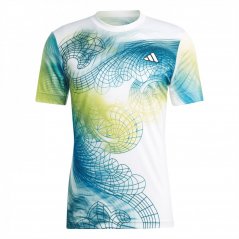 adidas Tennis Printed Pro T-Shirt 2023 2024 Adults White/Arctic