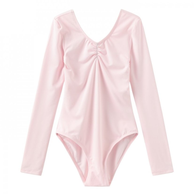 Slazenger Long Sleeved Leotard Junior Girl Light Pink