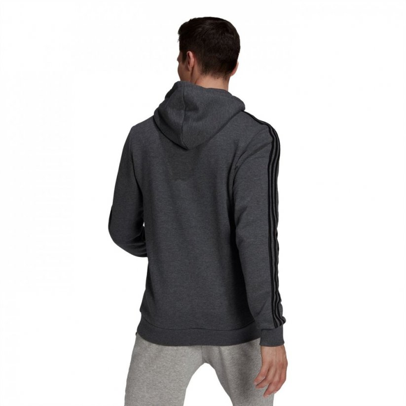 adidas Essentials Fleece 3-Stripes pánska mikina Dark Grey/White