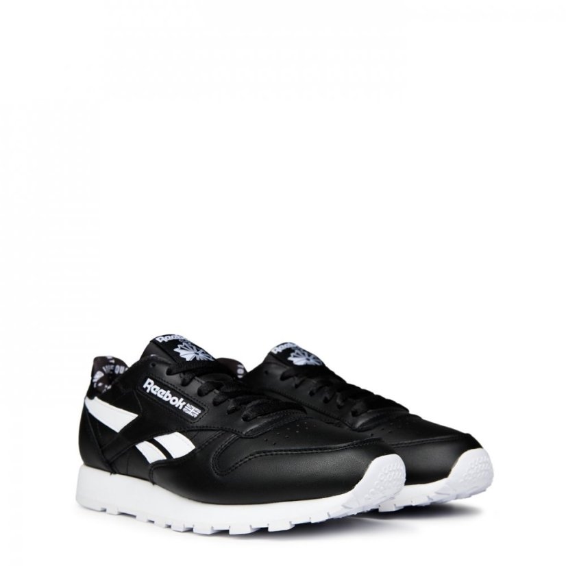 Reebok Classic Leather Mens Trainers Black/White - Veľkosť: 8.5 (42.5)