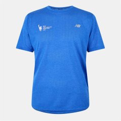 New Balance Men's NB NYC Short-Sleeve Performance Running Top Blue Gemston