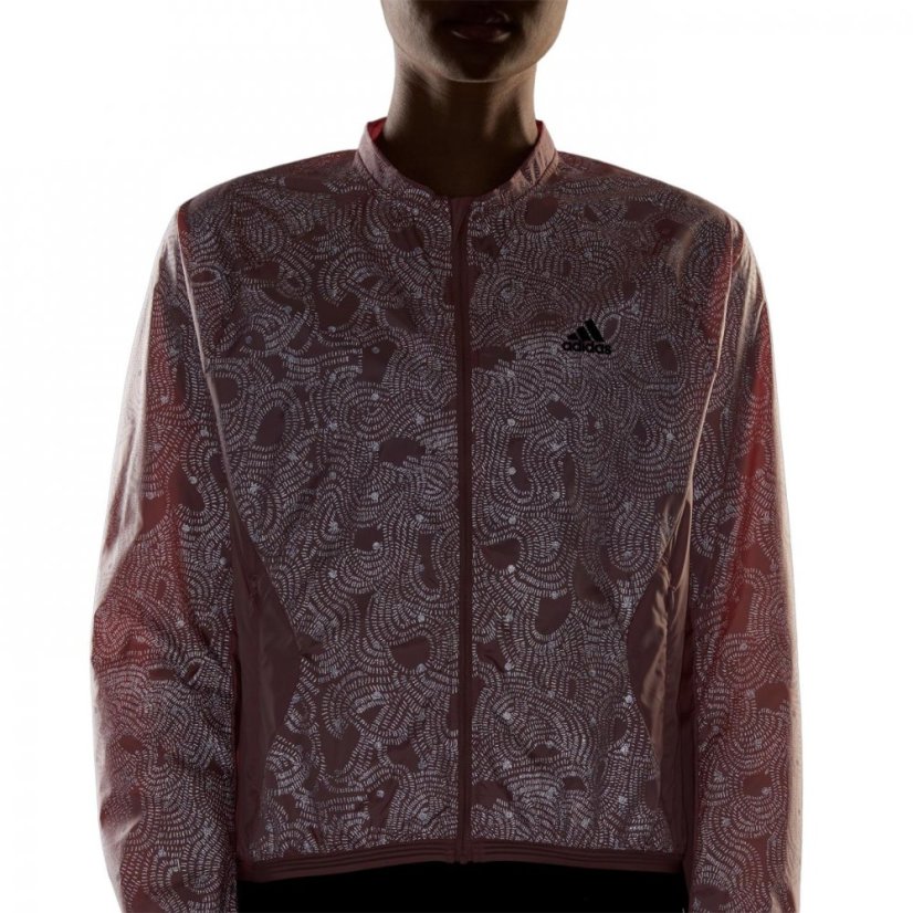 adidas Women's Adidas Water Resistant Long Sleeve Performance Running Jacket Wonder Mauve