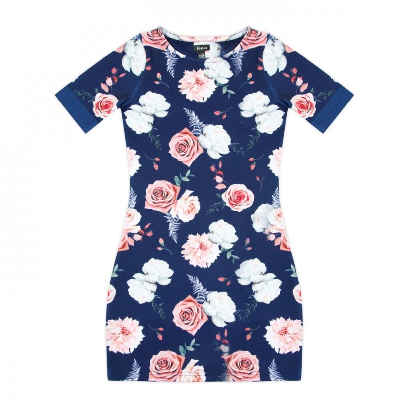 Firetrap All Over Print Dress Junior Girls Navy Flr